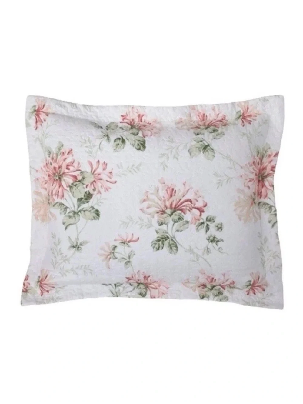 Laura Ashley FULL/QUEEN Honeysuckle Pink Floral Reversible Quilt Set Floral 3PC
